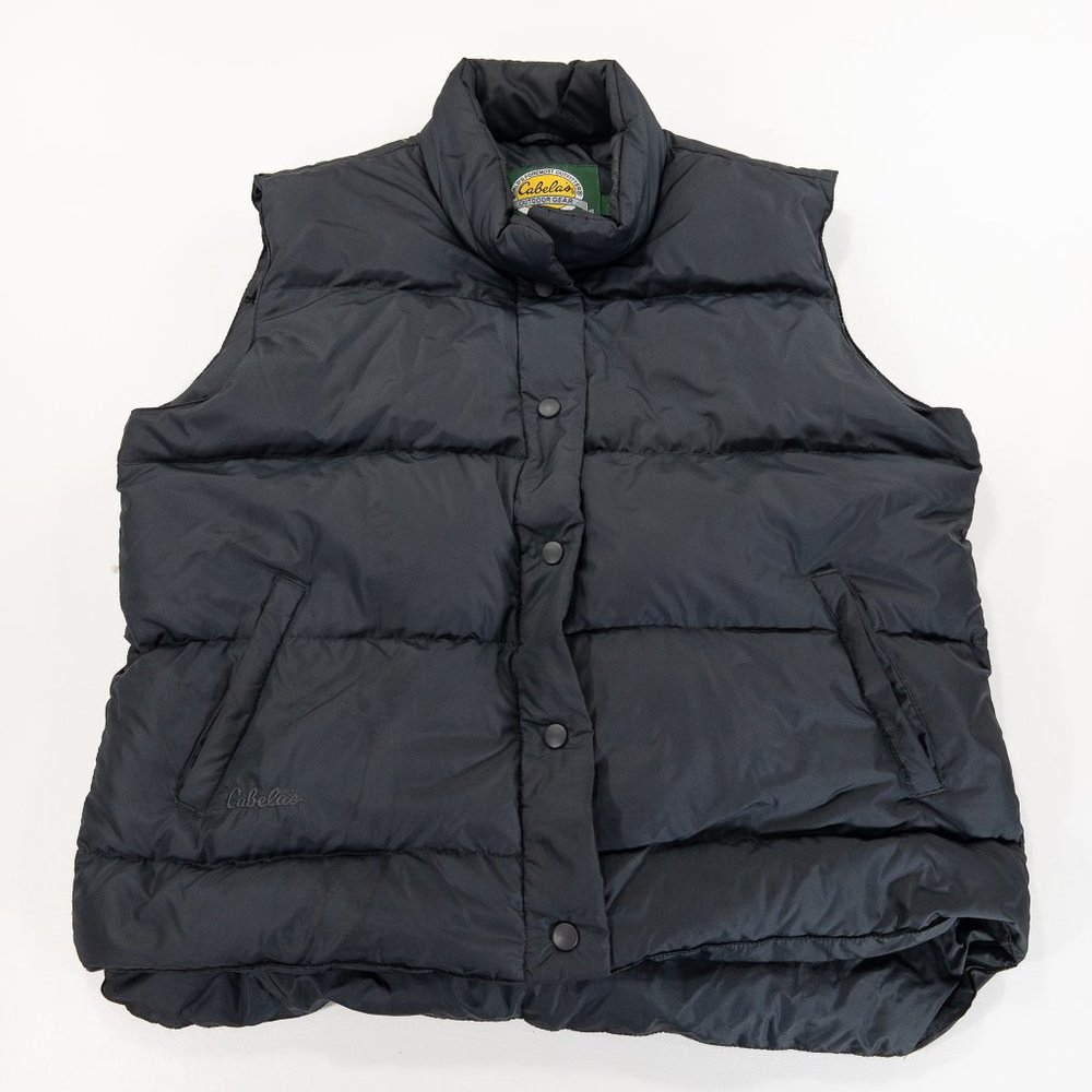 Cabelas Premier Northern Goose Down Puffer Vest Women’s Large Black Jacket